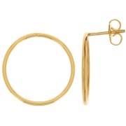 20mm Hollow Hoop EarStuds - Fine Gold Plated x2
