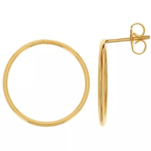 20mm Hollow Hoop EarStuds - Fine Gold Plated x2