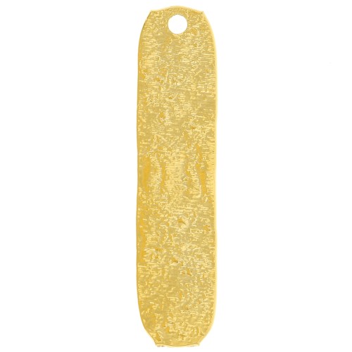 26.5x6mm Textured irregular rectangle pendant - Fine Gold Plated x1
