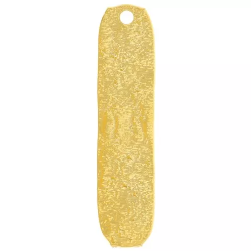 26.5x6mm Textured irregular rectangle pendant - Fine Gold Plated x1