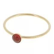 Fine ring setting for 3mm cabochon - Size 52 - Gold filled x1