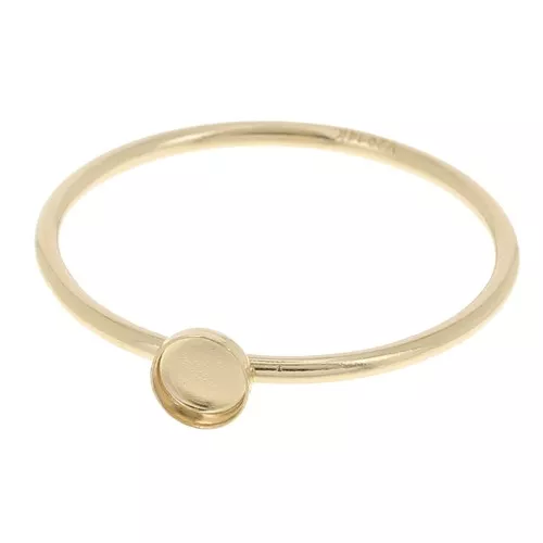 Fine ring setting for 3mm cabochon - Size 57 - Gold filled x1