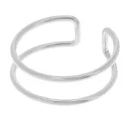 925 Sterling Silver Fine double adjustable ring - Size 48 to 52 x1