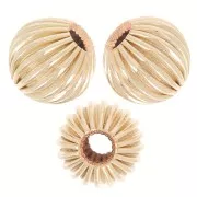 5mm Striated round beads - Gold filled x5