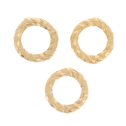 4x0.8mm Closed diamond effect jump rings - Gold filled x10