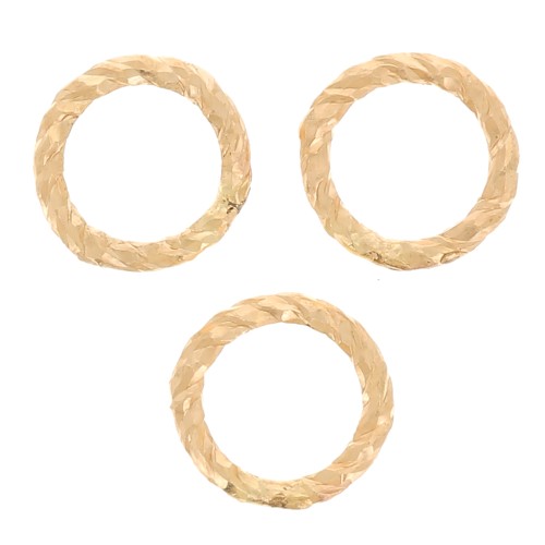 5x0.8mm Closed diamond effect jump rings - Gold filled x10