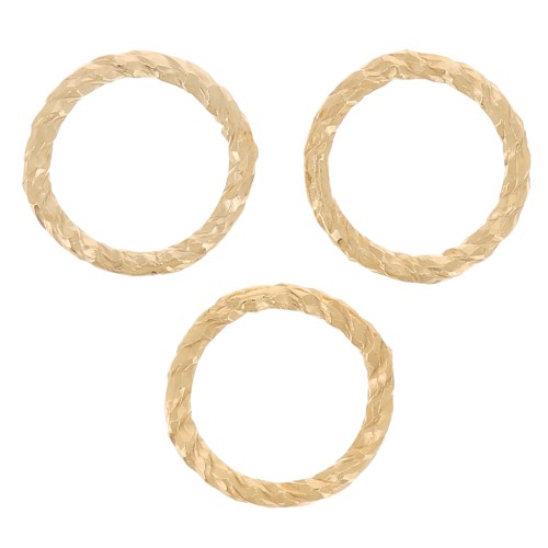6x0.8mm Closed diamond effect jump rings - Gold filled x10