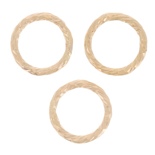 5x0.65mm Closed diamond effect jump rings - Gold filled x10