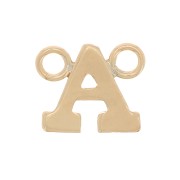 6x7mm Alphabet letter spacer - A - Gold filled x1