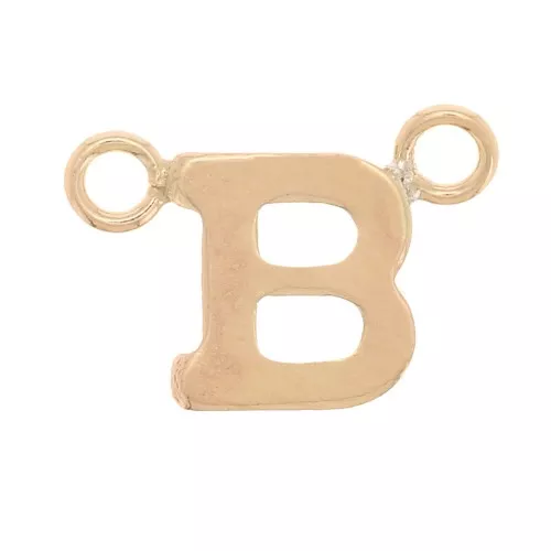 6x9mm Alphabet letter spacer - B - Gold filled x1