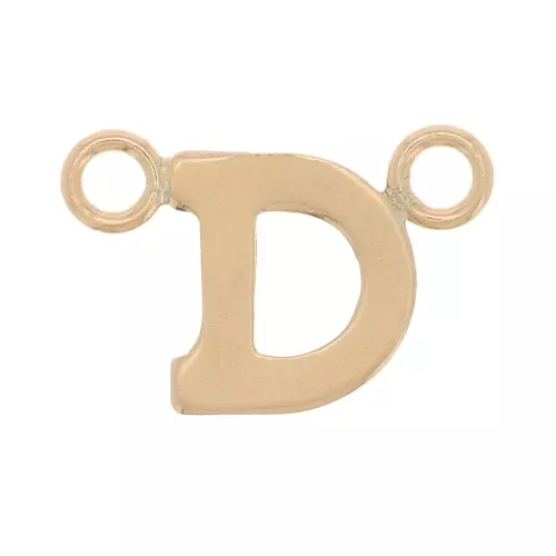 6x9mm Alphabet letter spacer - D - Gold filled x1