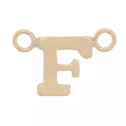 6x10mm Alphabet letter spacer - F - Gold filled x1