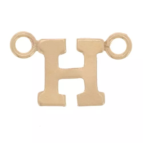 6x10mm Alphabet letter spacer - H - Gold filled x1