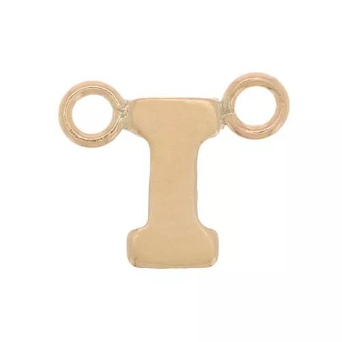 6x9mm Alphabet letter spacer - I - Gold filled x1