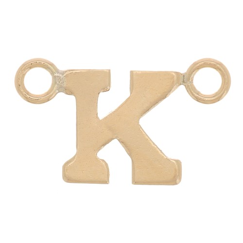 6x10mm Alphabet letter spacer - K - Gold filled x1