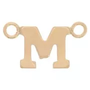 6x11mm Alphabet letter spacer - M - Gold filled x1