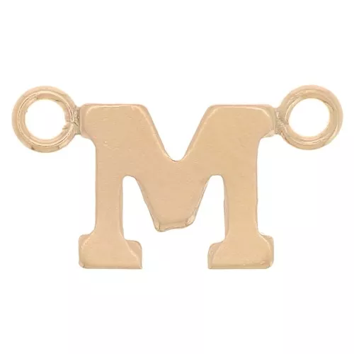 6x11mm Alphabet letter spacer - M - Gold filled x1