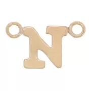 6x10mm Alphabet letter spacer - N - Gold filled x1