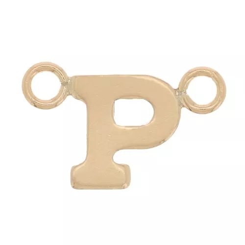 6x9.5mm Alphabet letter spacer - P - Gold filled x1