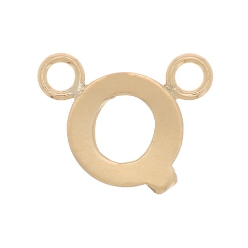 6x8mm Alphabet letter spacer - Q - Gold filled x1