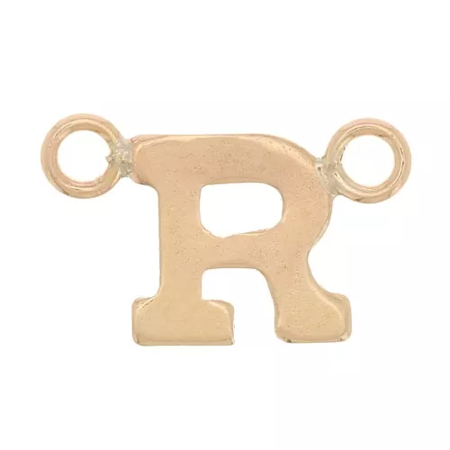 6x10mm Alphabet letter spacer - R - Gold filled x1
