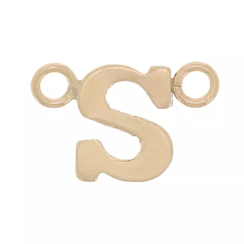 6x10mm Alphabet letter spacer - S - Gold filled x1