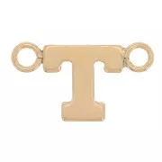 6x10mm Alphabet letter spacer - T - Gold filled x1