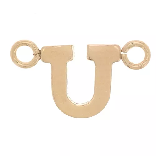 6x10mm Alphabet letter spacer - U - Gold filled x1