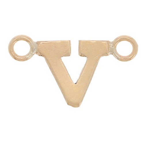 6x11mm Alphabet letter spacer - V - Gold filled x1