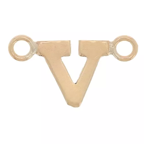 6x11mm Alphabet letter spacer - V - Gold filled x1