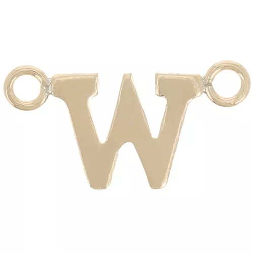 6x12mm Alphabet letter spacer - W - Gold filled x1