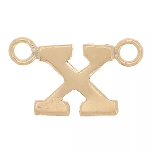 6x10mm Alphabet letter spacer - X - Gold filled x1