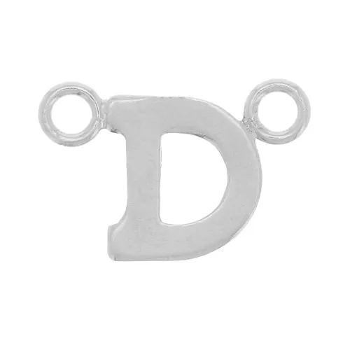6x9mm 925 Sterling Silver Alphabet Letter spacer - D x1
