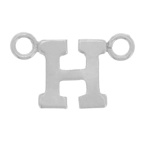 6x10mm 925 Sterling Silver Alphabet Letter spacer - H x1
