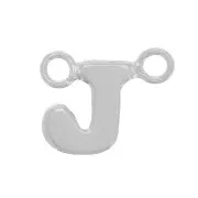 6x8mm 925 Sterling Silver Alphabet Letter spacer - J x1