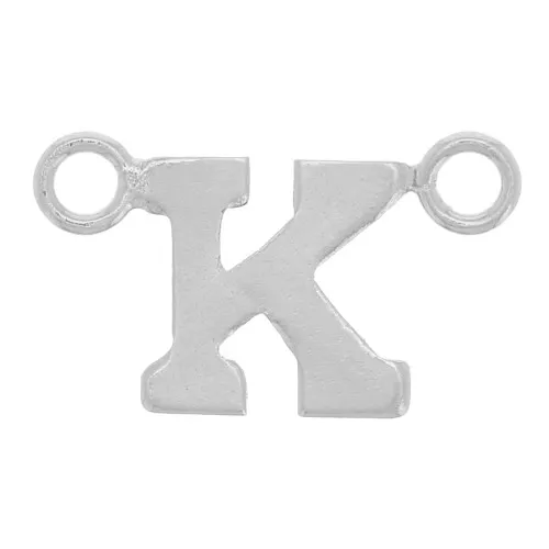 6x10mm 925 Sterling Silver Alphabet Letter spacer - K x1
