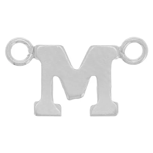 6x11mm 925 Sterling Silver Alphabet Letter spacer - M x1