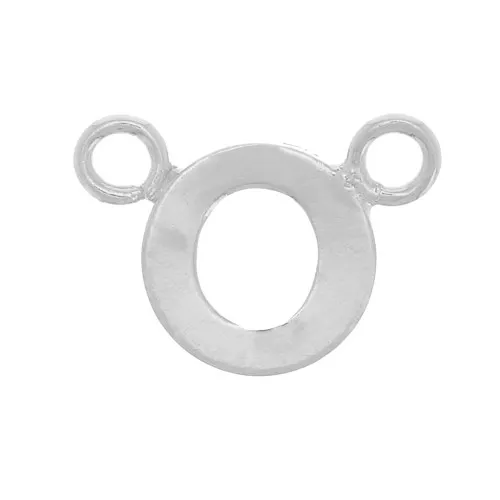 6x9mm 925 Sterling Silver Alphabet Letter spacer - O x1