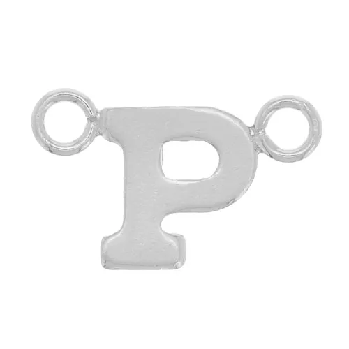 6x9.5mm 925 Sterling Silver Alphabet Letter spacer - P x1