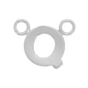 6x8mm 925 Sterling Silver Alphabet Letter spacer - Q x1