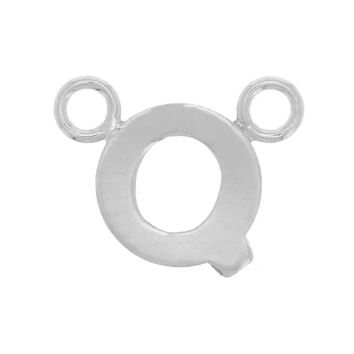 6x8mm 925 Sterling Silver Alphabet Letter spacer - Q x1