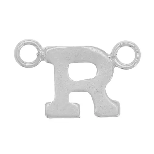 6x10mm 925 Sterling Silver Alphabet Letter spacer - R x1