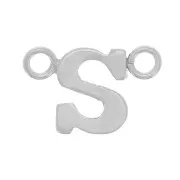 6x9mm 925 Sterling Silver Alphabet Letter spacer - S x1