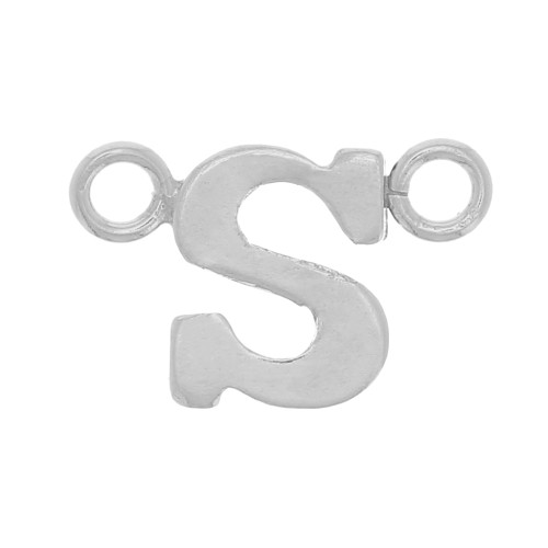6x9mm 925 Sterling Silver Alphabet Letter spacer - S x1