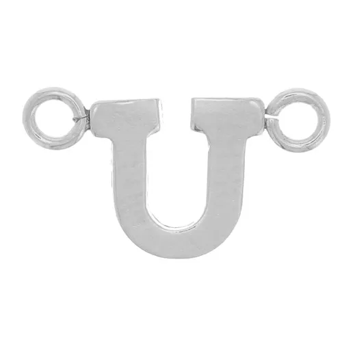 6x10mm 925 Sterling Silver Alphabet Letter spacer - U x1