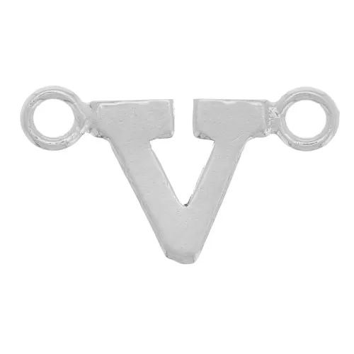 6x11mm 925 Sterling Silver Alphabet Letter spacer - V x1