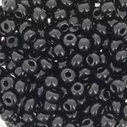 Preciosa Seed Beads 6/0 4 mm - Jet Opaque x20g