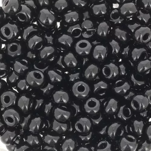 Preciosa Seed Beads 6/0 4 mm - Jet Opaque x20g