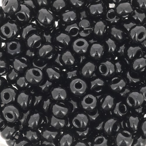 Preciosa Seed beads 6/0 4 mm - Opaque Jet x20g