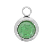 Mai 6 mm zirconium oxide birthstone charm - 304L stainless steel - Emerald|raw }}